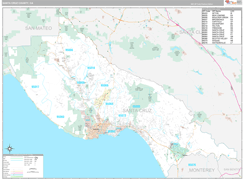 Santa Cruz County, CA Digital Map Premium Style